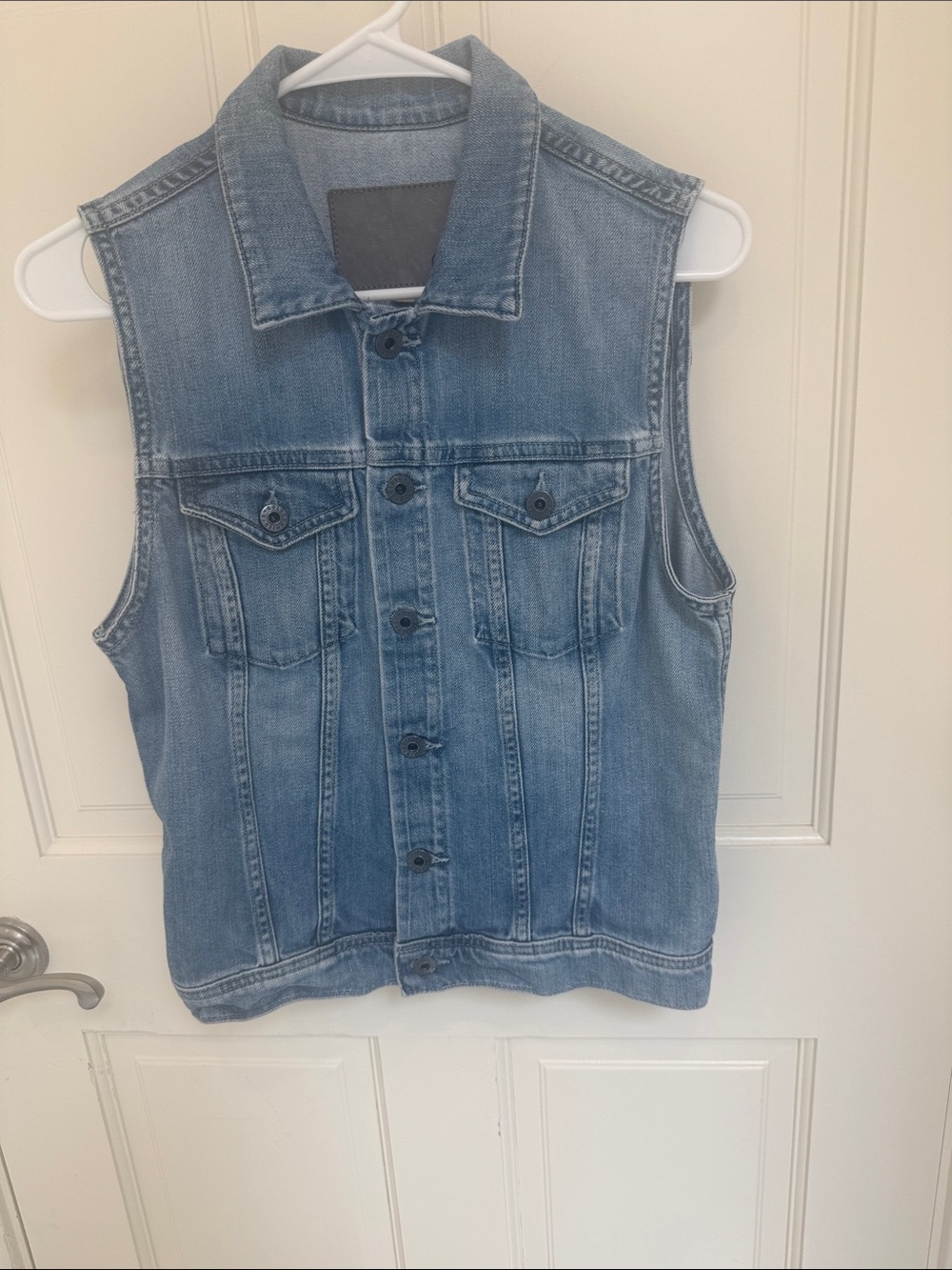 AG Adriano Goldschmied Light Blue Denim Vest